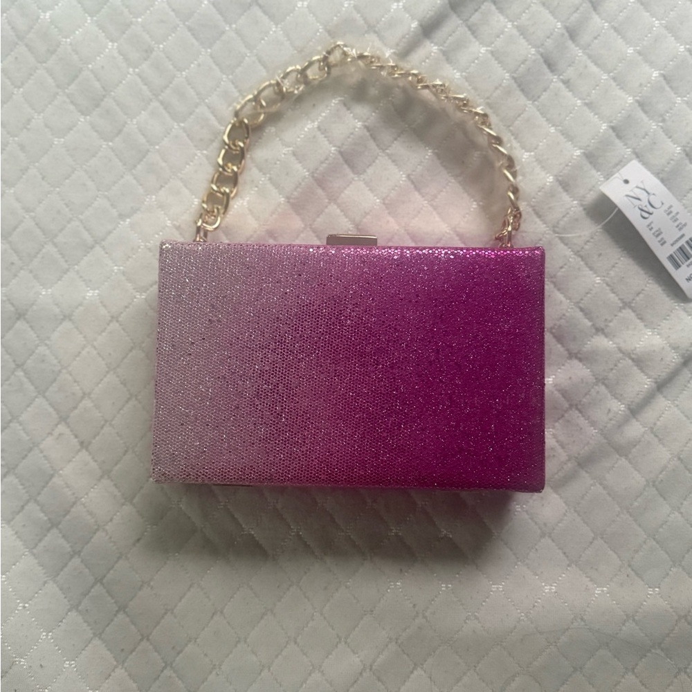 NWT Elegant Pink Glitter Clutch